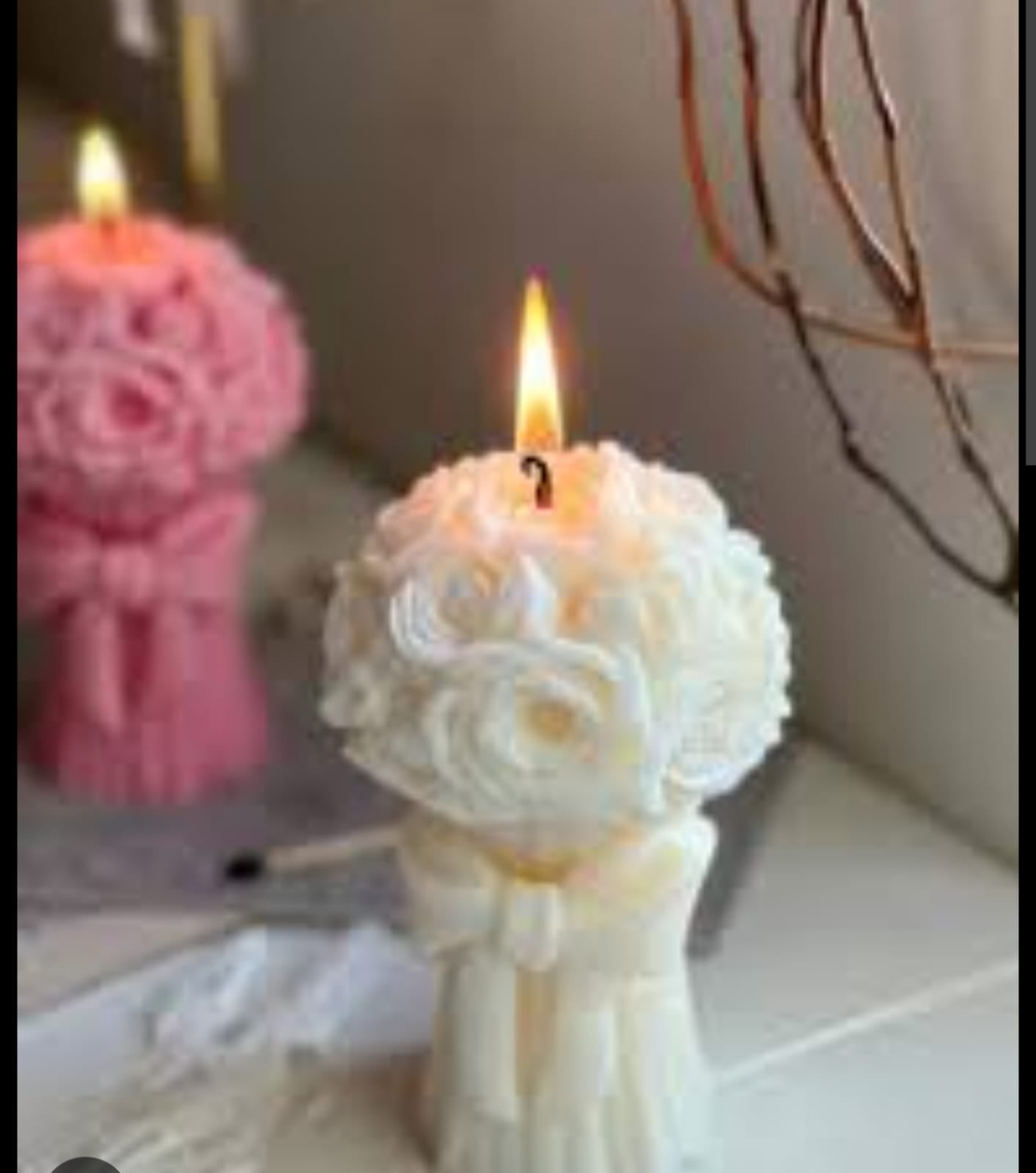Peony Pillar Candle Duo