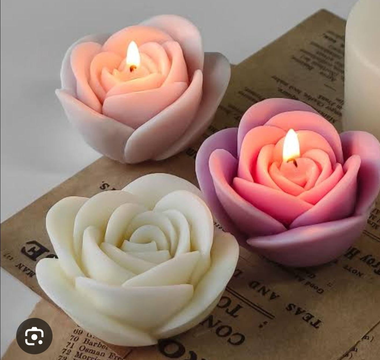 Rose Trio Artisan Candle