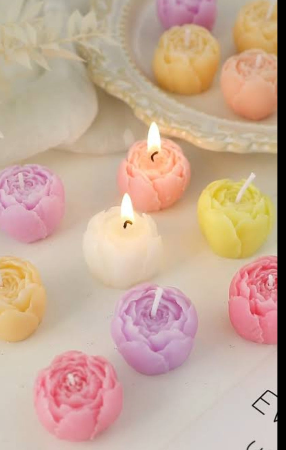 Mini Pastel Flower Candles