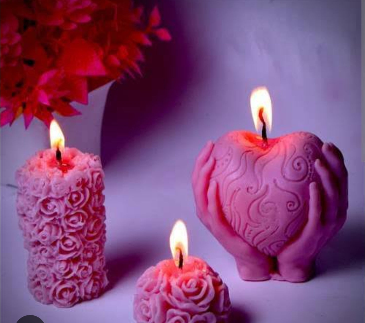 Romance Heart Candle Set
